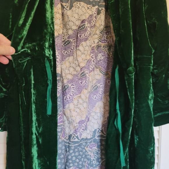 JADED GYPSY SILK VELVET GREEN  DUSTER NWOT - Picture 13 of 15